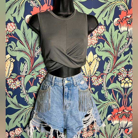 Distressed Denim Shorts - Picture 1 of 3